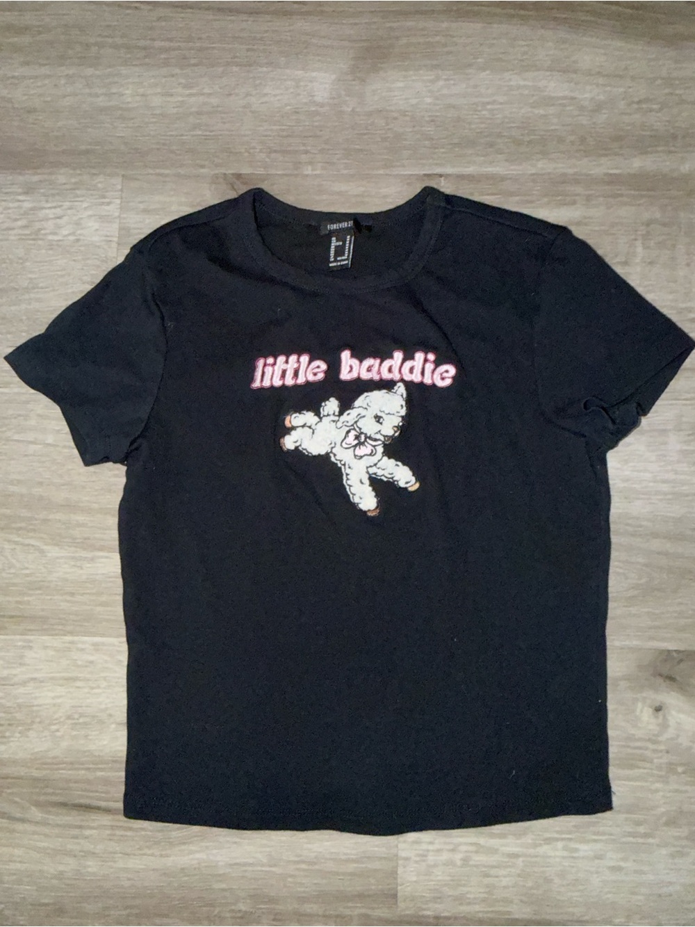 💜Firm Price💜Forever 21 Little Baddie Black Graphic Tee